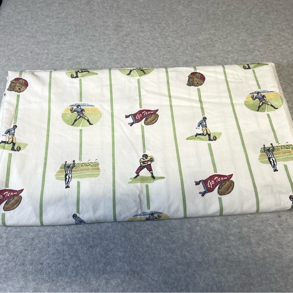 Pottery Barn Kids Flat Sheet Retired Football Full Size